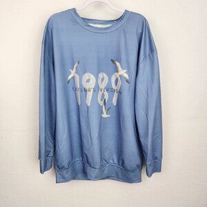 1989 Taylor's Version Oversized Long Sleeve Top Size L Blue